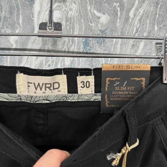 FWRD BNWT Slim Fit Black Paint Splatter Pants (30) - Picture 2 of 6